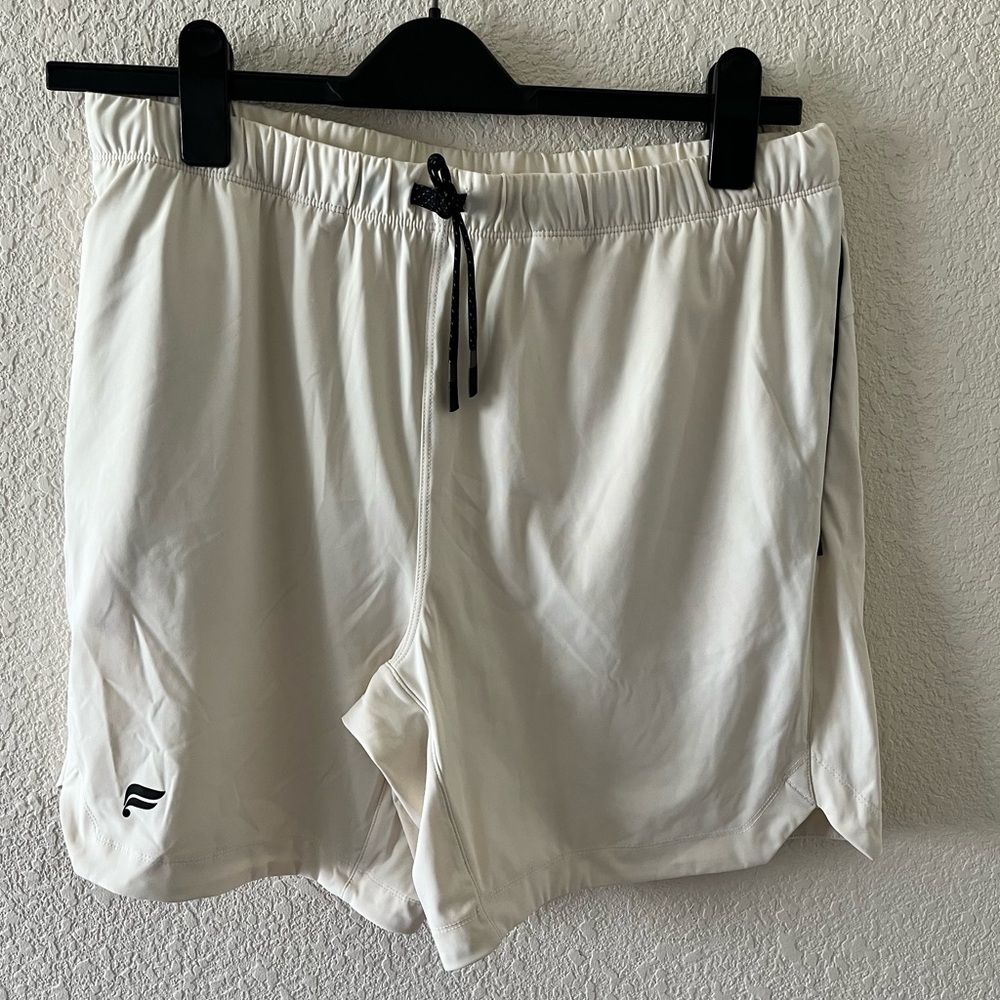 Fabletics White Athletic Shorts with Elastic Waistband